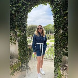 STELLA MCCARTNEY Belted organic denim mini dress | IT 38 US SMALL 4